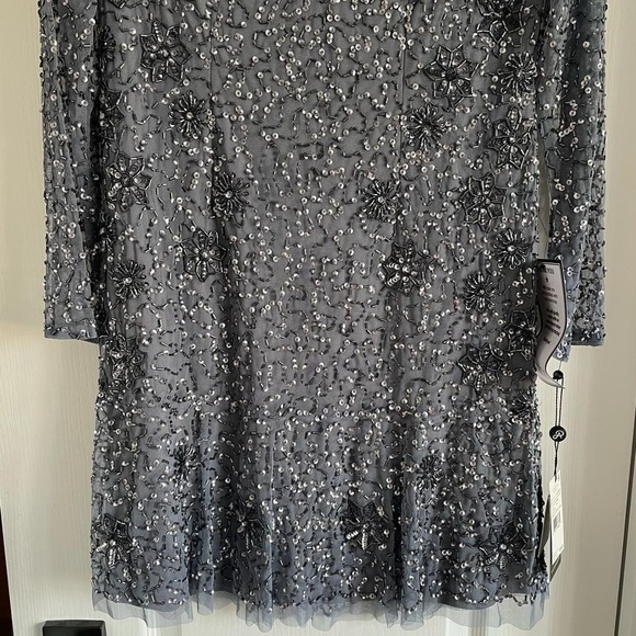 Nwt Adrianna Papell Women's V-Neck Mini Beaded Cocktail Party Dress i - Picture 7 of 14